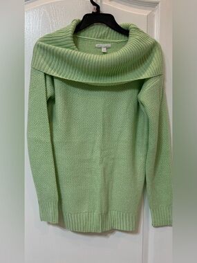 New York & Company Mint Green Cowl Neck Sweater